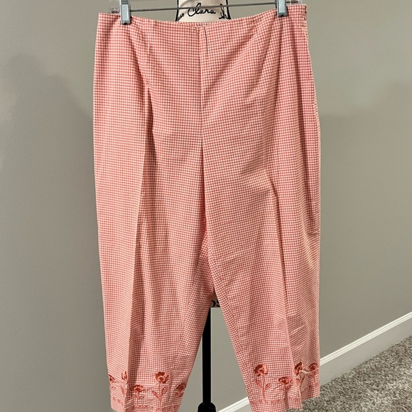 Talbots stretch Peach Checked Capri - Picture 1 of 4